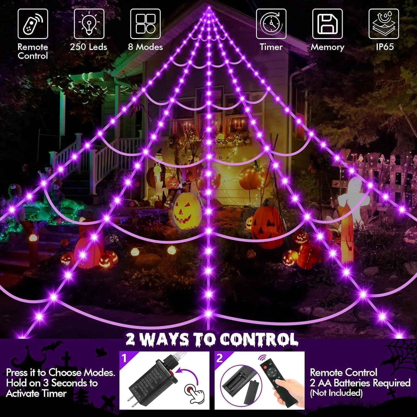 Halloween Spider Web Lights