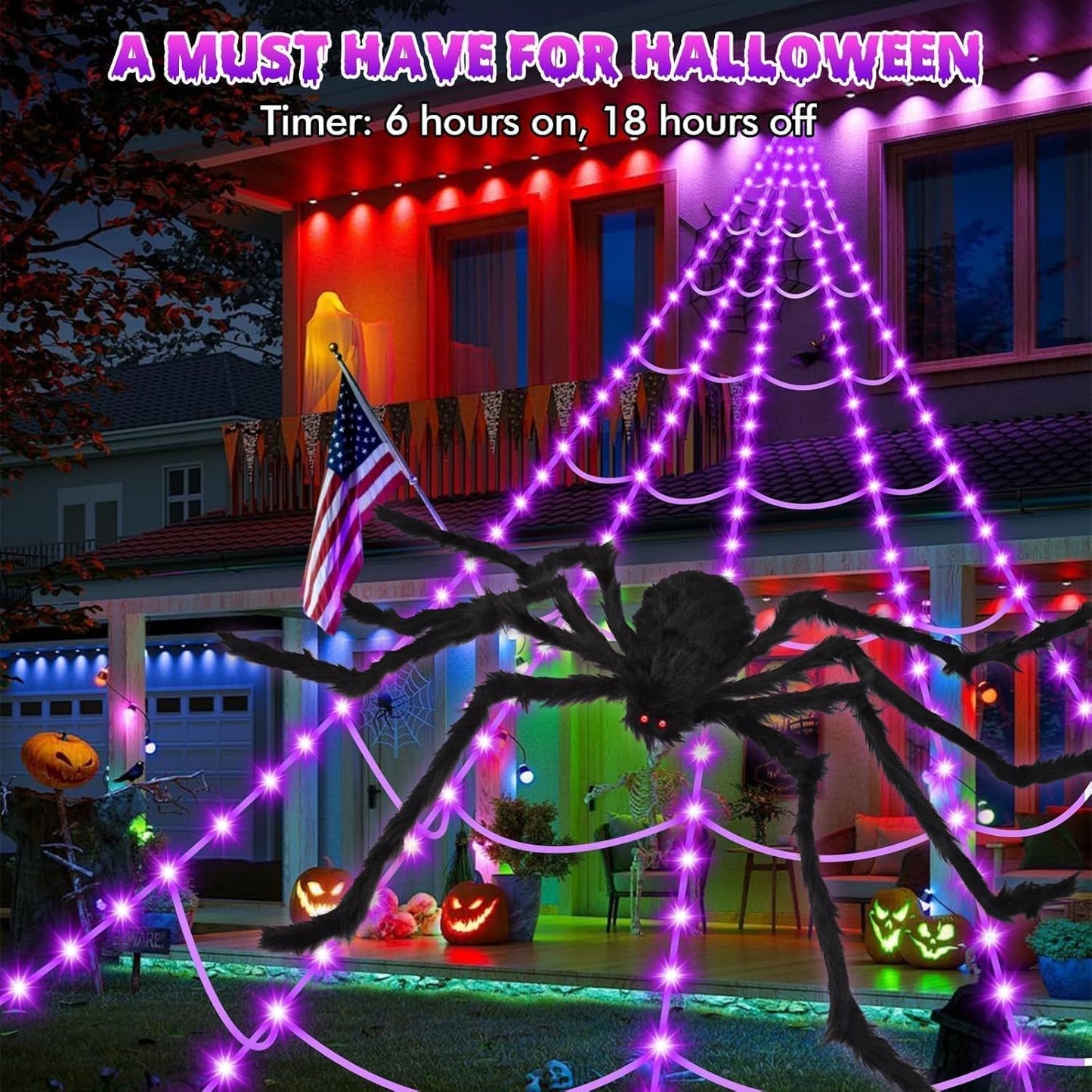 Halloween Spider Web Lights
